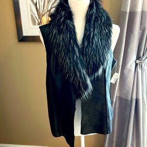 Faux Fur and Suede Vest